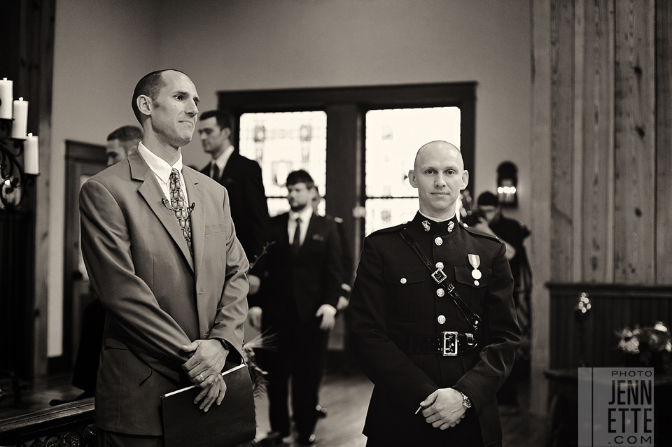 military groom black and white