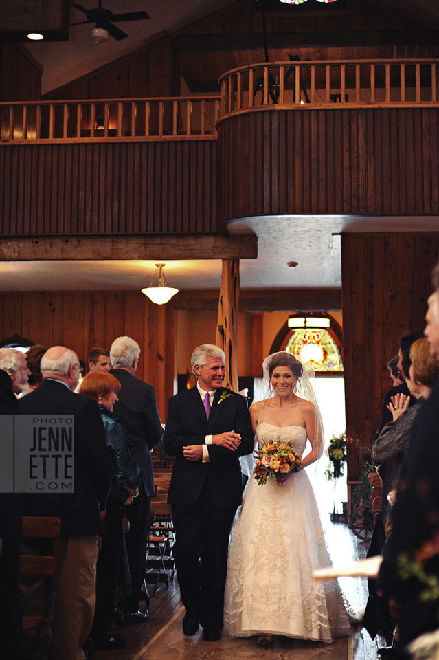 father bride walking down aisle