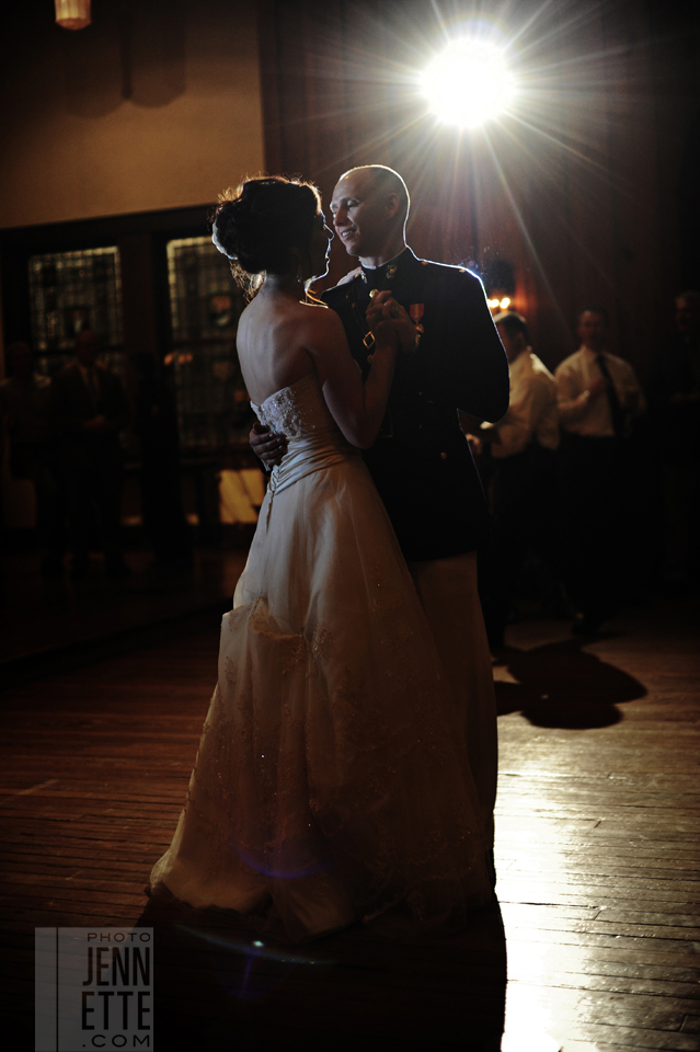 wedding photographer first dance light burst