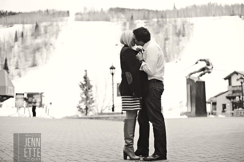 vail village engagement photos