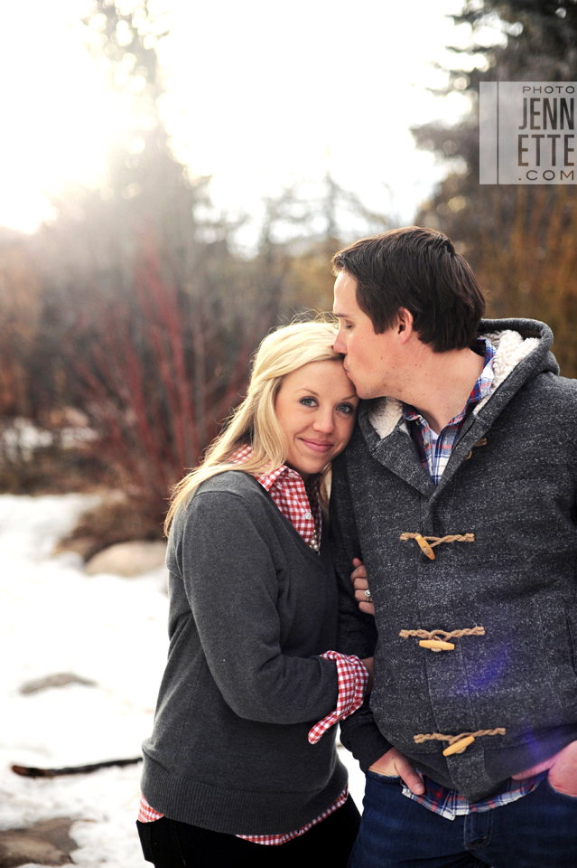 engagement photos snow mountains