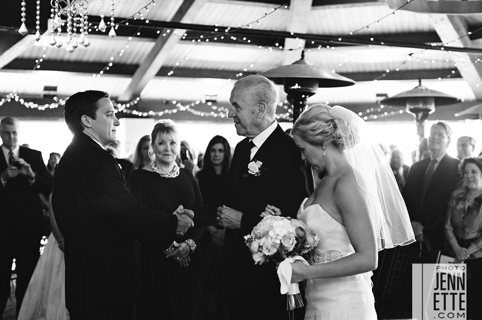 father giving away bride